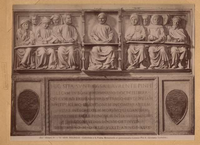 Alinari, Fratelli — Bologna - Cattedrale o S. Pietro. Monumento al giureconsulto Lorenzo Pini II. (Girolamo Coltellini.) — insieme